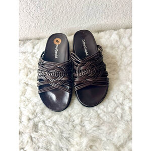 NWOB Jeffrey Campbell Women Intwined Slide Sandals Brown Size 8